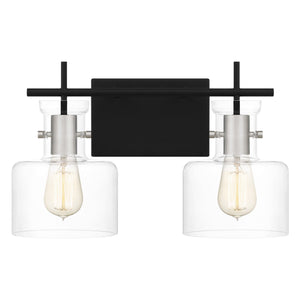 Urban Ambiance - Bath Light - UQL4970 Modern Indoor Bath Light, 10.25''H x 16.00''W x 7.50''D, Matte Black Finish, Fordville Collection - 