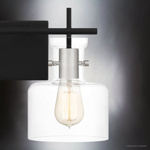 Urban Ambiance - Bath Light - UQL4970 Modern Indoor Bath Light, 10.25''H x 16.00''W x 7.50''D, Matte Black Finish, Fordville Collection - 