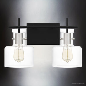 Urban Ambiance - Bath Light - UQL4970 Modern Indoor Bath Light, 10.25''H x 16.00''W x 7.50''D, Matte Black Finish, Fordville Collection - 