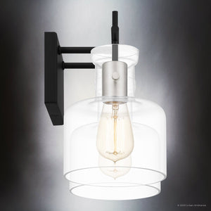 Urban Ambiance - Bath Light - UQL4970 Modern Indoor Bath Light, 10.25''H x 16.00''W x 7.50''D, Matte Black Finish, Fordville Collection - 