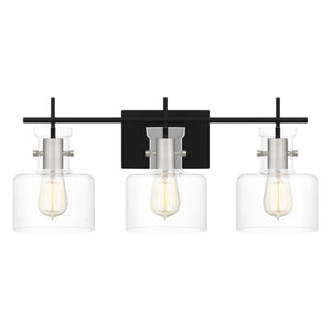 Urban Ambiance - Bath Light - UQL4971 Modern Indoor Bath Light, 10.25''H x 23.50''W x 7.50''D, Matte Black Finish, Fordville Collection - 