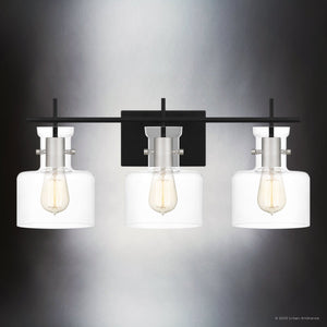 Urban Ambiance - Bath Light - UQL4971 Modern Indoor Bath Light, 10.25''H x 23.50''W x 7.50''D, Matte Black Finish, Fordville Collection - 