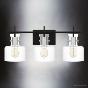 Urban Ambiance - Bath Light - UQL4971 Modern Indoor Bath Light, 10.25''H x 23.50''W x 7.50''D, Matte Black Finish, Fordville Collection - 