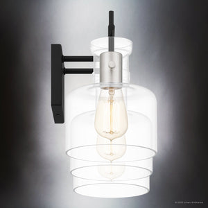Urban Ambiance - Bath Light - UQL4971 Modern Indoor Bath Light, 10.25''H x 23.50''W x 7.50''D, Matte Black Finish, Fordville Collection - 