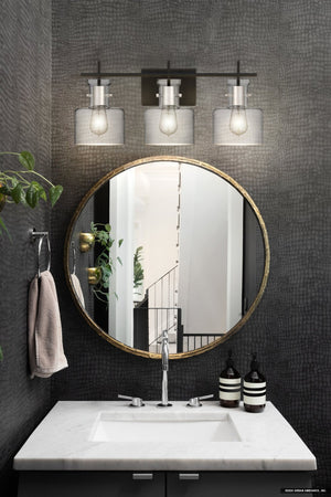 Urban Ambiance - Bath Light - UQL4971 Modern Indoor Bath Light, 10.25''H x 23.50''W x 7.50''D, Matte Black Finish, Fordville Collection - 