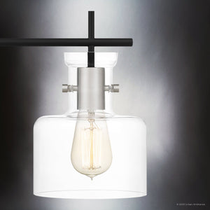 Urban Ambiance - Bath Light - UQL4972 Modern Indoor Bath Light, 10.25''H x 32.00''W x 7.50''D, Matte Black Finish, Fordville Collection - 