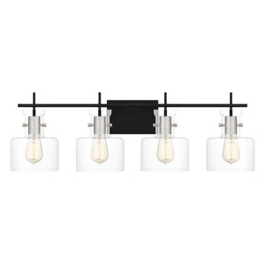 Urban Ambiance - Bath Light - UQL4972 Modern Indoor Bath Light, 10.25''H x 32.00''W x 7.50''D, Matte Black Finish, Fordville Collection - 