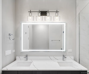 Urban Ambiance - Bath Light - UQL4972 Modern Indoor Bath Light, 10.25''H x 32.00''W x 7.50''D, Matte Black Finish, Fordville Collection - 