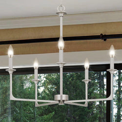 Urban Ambiance - Chandelier - UQL4986 Transitional Indoor Chandelier, 24.00''H x 26.00''W x 26.00''D, Brushed Nickel Finish, Keswick Collection - 