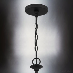 Urban Ambiance - Chandelier - UQL4987 Transitional Indoor Chandelier, 28.00''H x 32.00''W x 32.00''D, Matte Black Finish, Keswick Collection - 