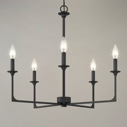 Urban Ambiance - Chandelier - UQL4988 Transitional Indoor Chandelier, 24.00''H x 26.00''W x 26.00''D, Matte Black Finish, Keswick Collection - 
