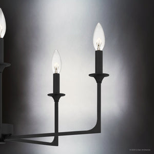Urban Ambiance - Chandelier - UQL4988 Transitional Indoor Chandelier, 24.00''H x 26.00''W x 26.00''D, Matte Black Finish, Keswick Collection - 