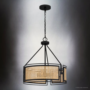 Urban Ambiance - Pendant - UQL5000 Bohemian Indoor Pendant, 19.50''H x 18.00''W x 18.00''D, Matte Black Finish, Hannover Collection - 