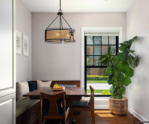Urban Ambiance - Pendant - UQL5000 Bohemian Indoor Pendant, 19.50''H x 18.00''W x 18.00''D, Matte Black Finish, Hannover Collection - 