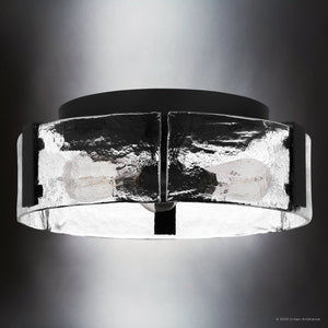 Urban Ambiance - Ceiling Light - UQL5010 Tuscan Indoor Ceiling Light, 5.50''H x 15.00''W x 15.00''D, Matte Black Finish, Hankinson Collection - 