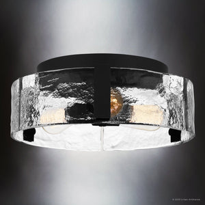 Urban Ambiance - Ceiling Light - UQL5010 Tuscan Indoor Ceiling Light, 5.50''H x 15.00''W x 15.00''D, Matte Black Finish, Hankinson Collection - 