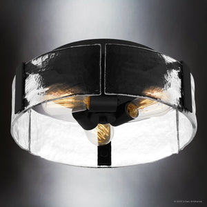 Urban Ambiance - Ceiling Light - UQL5010 Tuscan Indoor Ceiling Light, 5.50''H x 15.00''W x 15.00''D, Matte Black Finish, Hankinson Collection - 