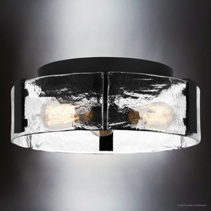 Urban Ambiance - Ceiling Light - UQL5010 Tuscan Indoor Ceiling Light, 5.50''H x 15.00''W x 15.00''D, Matte Black Finish, Hankinson Collection - 