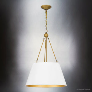 Urban Ambiance - Pendant - UQL5013 New Traditional Indoor Pendant, 25.50''H x 18.50''W x 18.50''D, White Finish, Zennor Collection - 