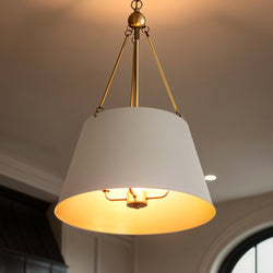Urban Ambiance - Pendant - UQL5013 New Traditional Indoor Pendant, 25.50''H x 18.50''W x 18.50''D, White Finish, Zennor Collection - 