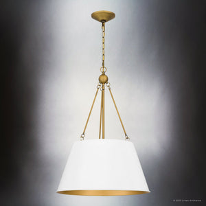 Urban Ambiance - Pendant - UQL5013 New Traditional Indoor Pendant, 25.50''H x 18.50''W x 18.50''D, White Finish, Zennor Collection - 