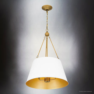 Urban Ambiance - Pendant - UQL5013 New Traditional Indoor Pendant, 25.50''H x 18.50''W x 18.50''D, White Finish, Zennor Collection - 