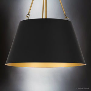 Urban Ambiance - Pendant - UQL5014 New Traditional Indoor Pendant, 25.50''H x 18.50''W x 18.50''D, Matte Black Finish, Zennor Collection - 