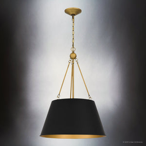 Urban Ambiance - Pendant - UQL5014 New Traditional Indoor Pendant, 25.50''H x 18.50''W x 18.50''D, Matte Black Finish, Zennor Collection - 