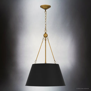 Urban Ambiance - Pendant - UQL5014 New Traditional Indoor Pendant, 25.50''H x 18.50''W x 18.50''D, Matte Black Finish, Zennor Collection - 