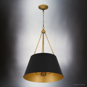 Urban Ambiance - Pendant - UQL5014 New Traditional Indoor Pendant, 25.50''H x 18.50''W x 18.50''D, Matte Black Finish, Zennor Collection - 