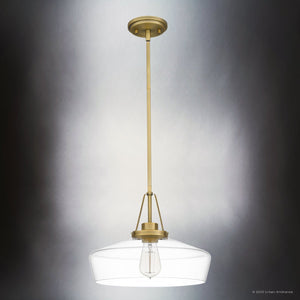 Urban Ambiance - Pendant - UQL5016 New Traditional Indoor Pendant, 11.25''H x 14.00''W x 14.00''D, Aged Brass Finish, Zennor Collection - 