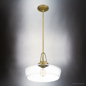 Urban Ambiance - Pendant - UQL5016 New Traditional Indoor Pendant, 11.25''H x 14.00''W x 14.00''D, Aged Brass Finish, Zennor Collection - 