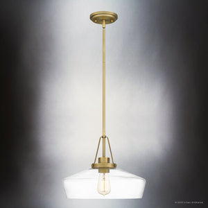 Urban Ambiance - Pendant - UQL5016 New Traditional Indoor Pendant, 11.25''H x 14.00''W x 14.00''D, Aged Brass Finish, Zennor Collection - 