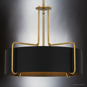 Urban Ambiance - Pendant - UQL5017 Urban Loft Indoor Pendant, 17.25''H x 20.00''W x 20.00''D, Aged Brass Finish, Zennor Collection - 