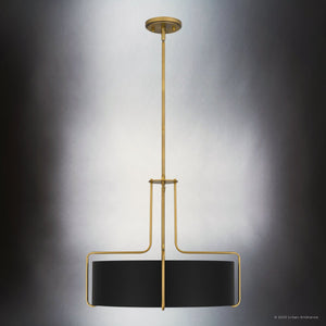 Urban Ambiance - Pendant - UQL5017 Urban Loft Indoor Pendant, 17.25''H x 20.00''W x 20.00''D, Aged Brass Finish, Zennor Collection - 