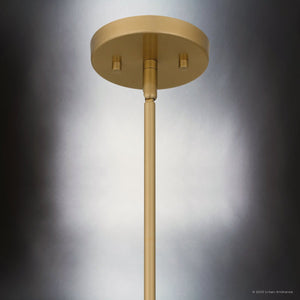 Urban Ambiance - Pendant - UQL5021 Modern Indoor Pendant, 15.25''H x 8.00''W x 8.00''D, Aged Brass Finish, San Sebastian Collection - 