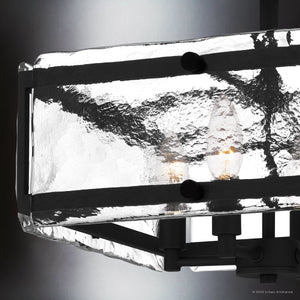 Urban Ambiance - Ceiling Light - UQL5030 Coastal Indoor Ceiling Light, 12.25''H x 15.00''W x 15.00''D, Earth Black Finish, Moers Collection - 