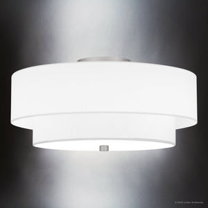 Urban Ambiance - Ceiling Light - UQL5036 Mid - Century Modern Indoor Ceiling Light, 8.00''H x 16.00''W x 16.00''D, Brushed Nickel Finish, Moers Collection - 