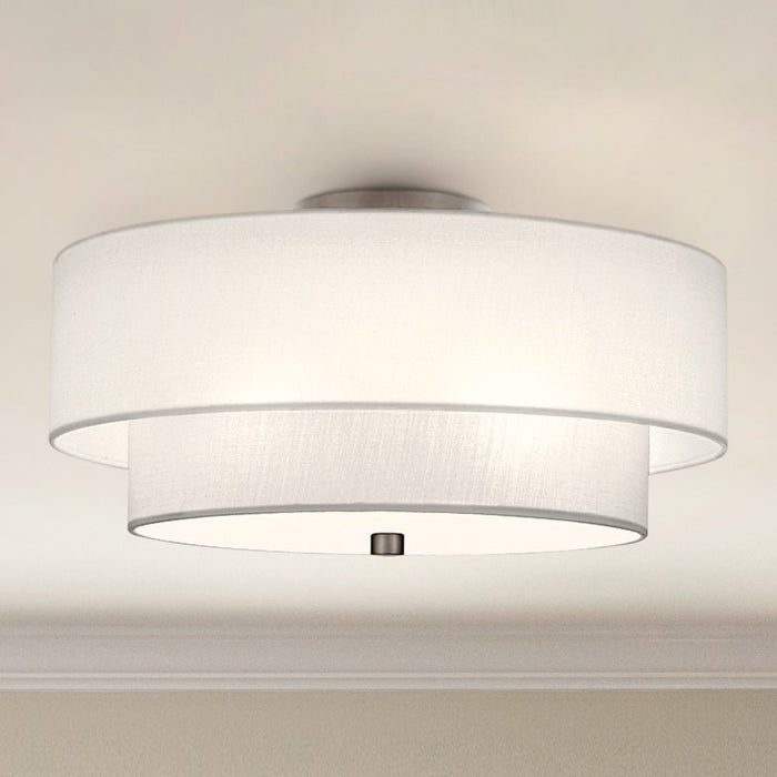 UQL5036 Mid-Century Modern Indoor Ceiling Light, 8.00''H x 16.00''W x 16.00''D, Brushed Nickel Finish, Moers Collection