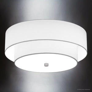Urban Ambiance - Ceiling Light - UQL5036 Mid - Century Modern Indoor Ceiling Light, 8.00''H x 16.00''W x 16.00''D, Brushed Nickel Finish, Moers Collection - 