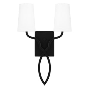 Urban Ambiance - Wall Sconce - UQL5043 Mediterranean Indoor Wall Sconce, 18.00''H x 12.00''W x 5.00''D, Matte Black Finish, Rugby Collection - 