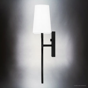 Urban Ambiance - Wall Sconce - UQL5043 Mediterranean Indoor Wall Sconce, 18.00''H x 12.00''W x 5.00''D, Matte Black Finish, Rugby Collection - 