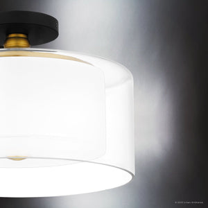 Urban Ambiance - Ceiling Light - UQL5062 Minimalist Indoor Ceiling Light, 9.75''H x 14.00''W x 14.00''D, Matte Black Finish, Velbert Collection - 