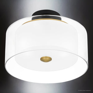 Urban Ambiance - Ceiling Light - UQL5062 Minimalist Indoor Ceiling Light, 9.75''H x 14.00''W x 14.00''D, Matte Black Finish, Velbert Collection - 