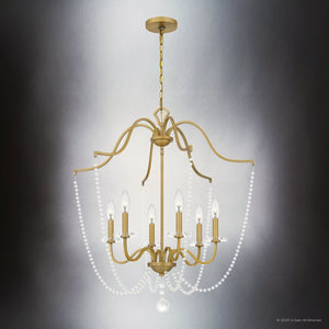 Urban Ambiance - Chandelier - UQL5120 English Country Indoor Chandelier, 31.50''H x 28.00''W x 28.00''D, Aged Brass Finish, Brampton Collection - 