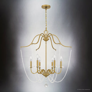 Urban Ambiance - Chandelier - UQL5120 English Country Indoor Chandelier, 31.50''H x 28.00''W x 28.00''D, Aged Brass Finish, Brampton Collection - 