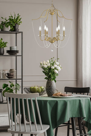Urban Ambiance - Chandelier - UQL5120 English Country Indoor Chandelier, 31.50''H x 28.00''W x 28.00''D, Aged Brass Finish, Brampton Collection - 