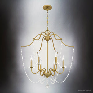 Urban Ambiance - Chandelier - UQL5120 English Country Indoor Chandelier, 31.50''H x 28.00''W x 28.00''D, Aged Brass Finish, Brampton Collection - 