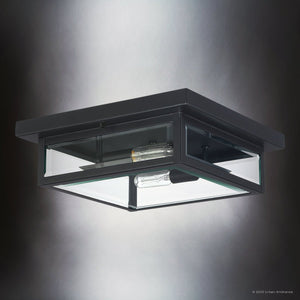 Urban Ambiance - Ceiling Light - UQL5161 Modern Farmhouse Indoor Ceiling Light, 4.00''H x 12.00''W x 12.00''D, Earth Black Finish, Quincy Collection - 