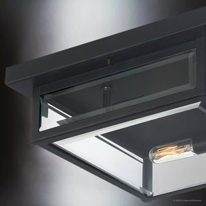 Urban Ambiance - Ceiling Light - UQL5161 Modern Farmhouse Indoor Ceiling Light, 4.00''H x 12.00''W x 12.00''D, Earth Black Finish, Quincy Collection - 